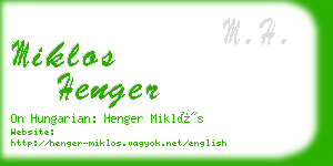 miklos henger business card